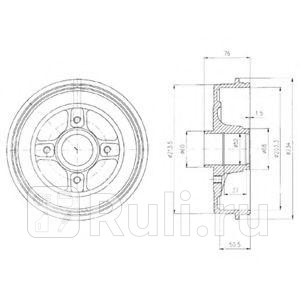 BF427 - Барабан тормозной (DELPHI) Renault Sandero (2009-2014) для Renault Sandero (2009-2014), DELPHI, BF427