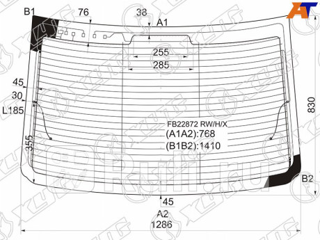 FB22872 RW/H/X - Стекло заднее (XYG) Volkswagen Passat B7 (2011-2015) для Volkswagen Passat B7 (2011-2015), XYG, FB22872 RW/H/X