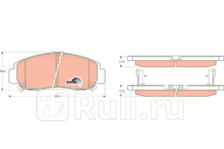 GDB3268 - Колодки тормозные дисковые передние (TRW) Honda Civic 4D (2011-2016) для Honda Civic 4D (2011-2016), TRW, GDB3268