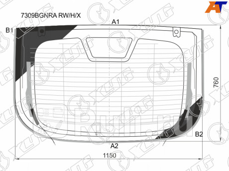 7309BGNRA RW/H/X - Стекло заднее (XYG) Renault Arkana (2019-2021) для Renault Arkana (2019-2021), XYG, 7309BGNRA RW/H/X