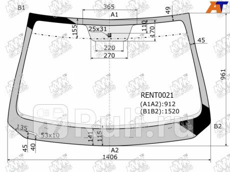 RENT0021 - Лобовое стекло (KMK) Renault Logan 2 рестайлинг (2018-2021) для Renault Logan 2 (2018-2021) рестайлинг, KMK, RENT0021