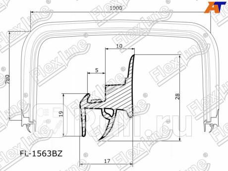 FL-1563BZ - Уплотнитель лобового стекла (FLEXLINE) Chevrolet Lacetti седан/универсал (2004-2013) для Chevrolet Lacetti (2004-2013) седан/универсал, FLEXLINE, FL-1563BZ