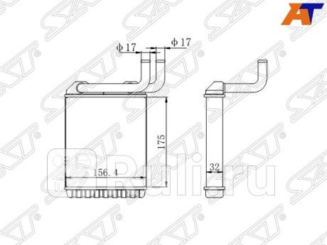 ST-MB83-395-A0 - Радиатор отопителя (SAT) Mitsubishi Fuso Canter (1993-2002) для Mitsubishi Fuso Canter (1993-2002), SAT, ST-MB83-395-A0